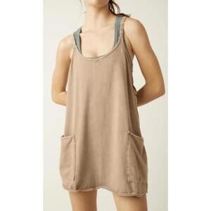 Hot Shot Mini Dress Onesie - Mocha Latte XS